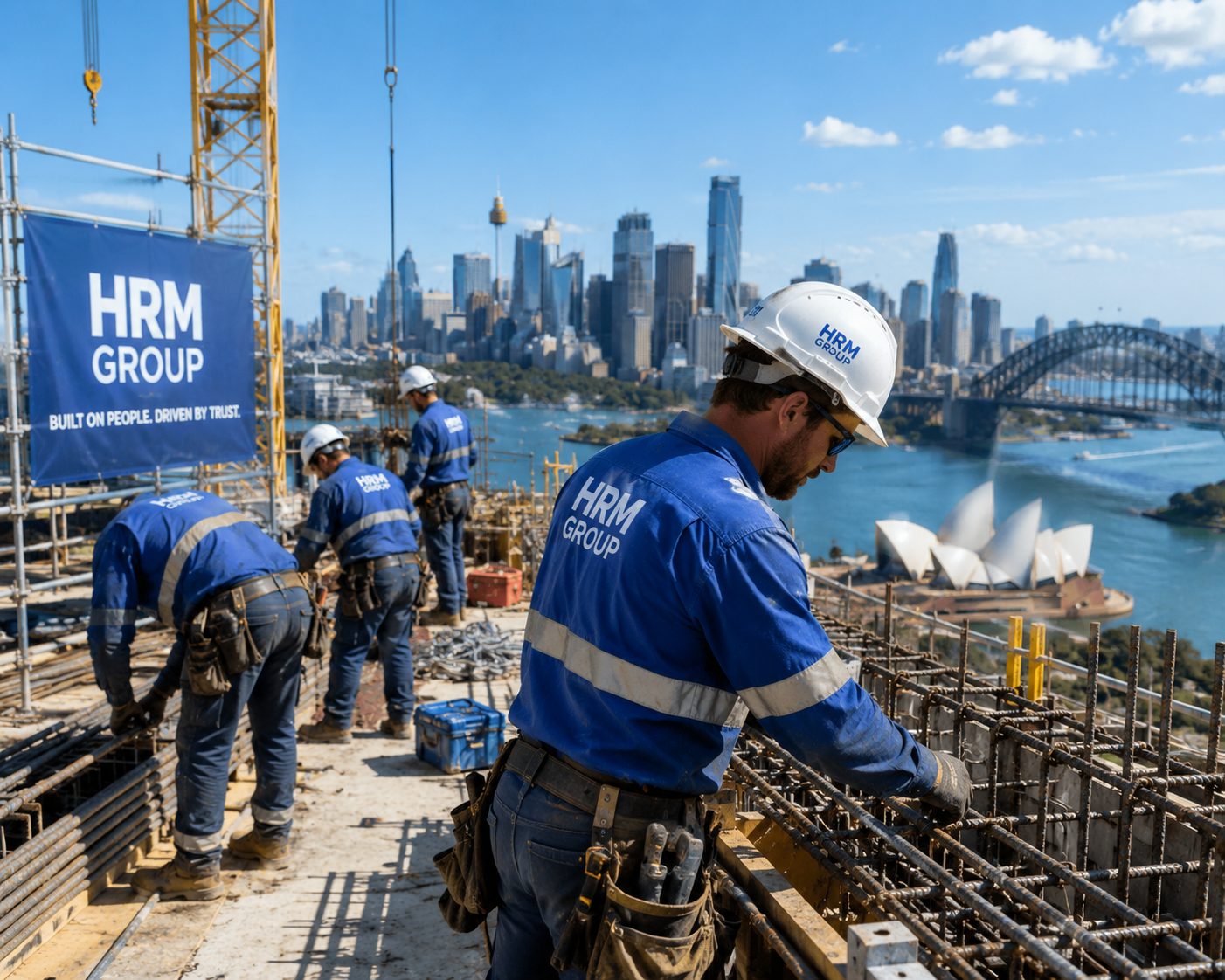 HRM Group Aust Pty workers on a Sydney construction site